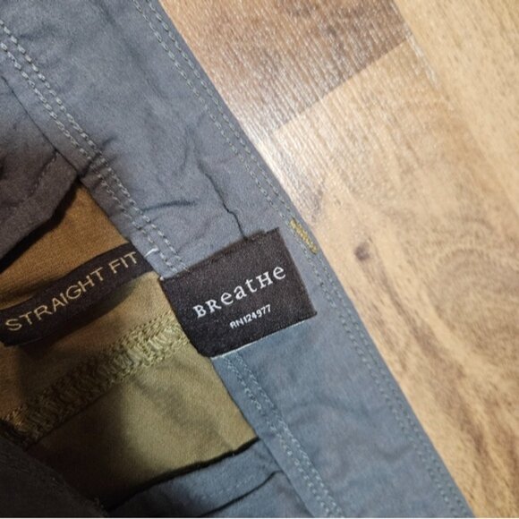 prAna Breathe Straight Fit Pants Men’s Khaki Organic Cotton Coolmax - Picture 7 of 11